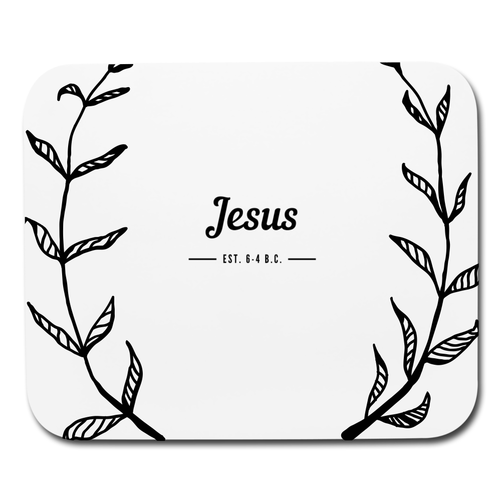 Jesus Mouse pad Horizontal - white