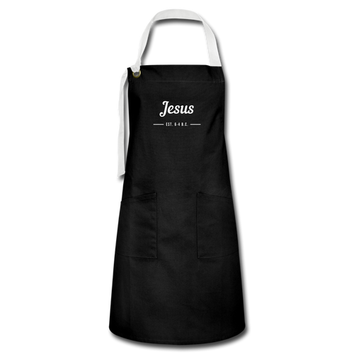 Jesus Est. Artisan Apron - black/white