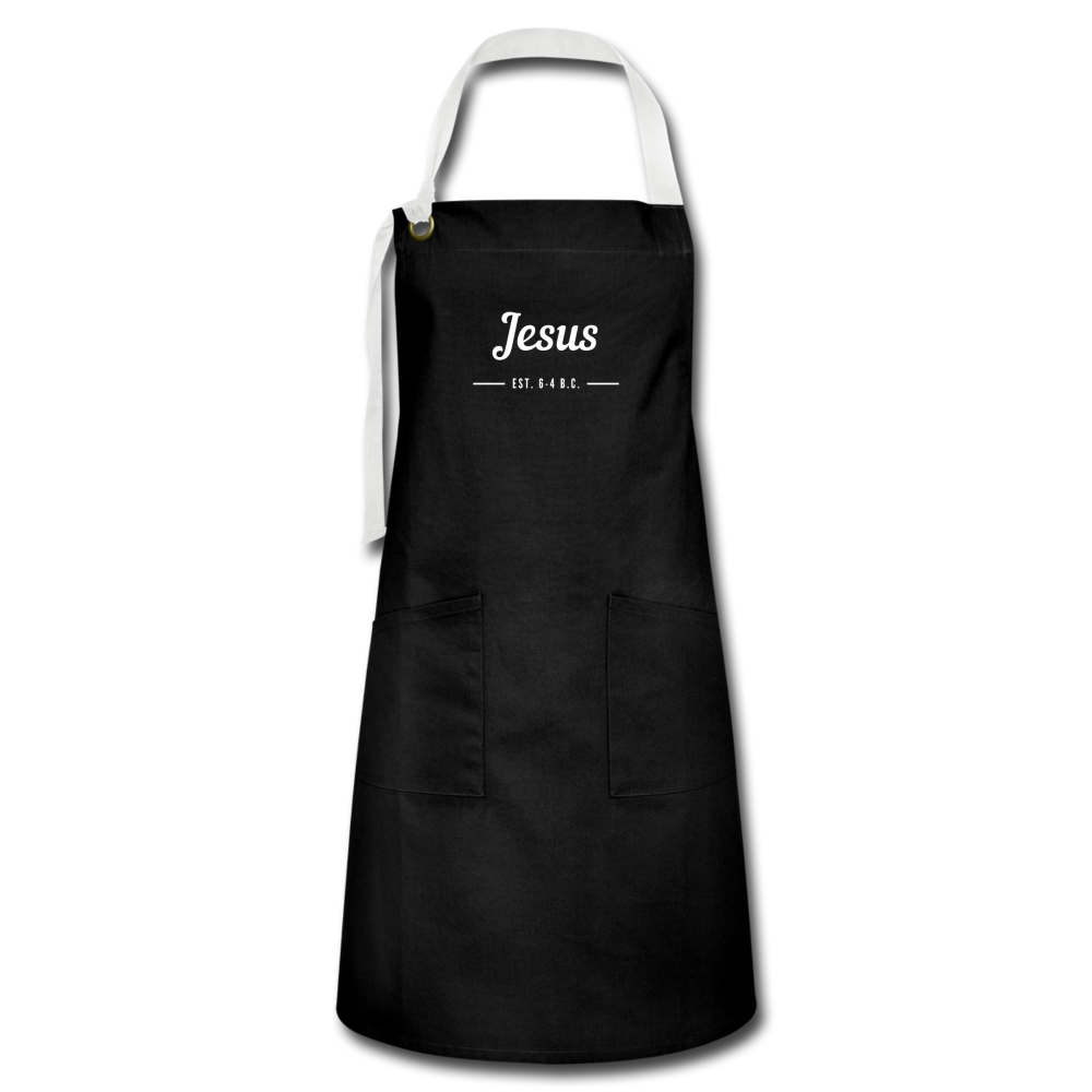 Jesus Est. Artisan Apron - black/white