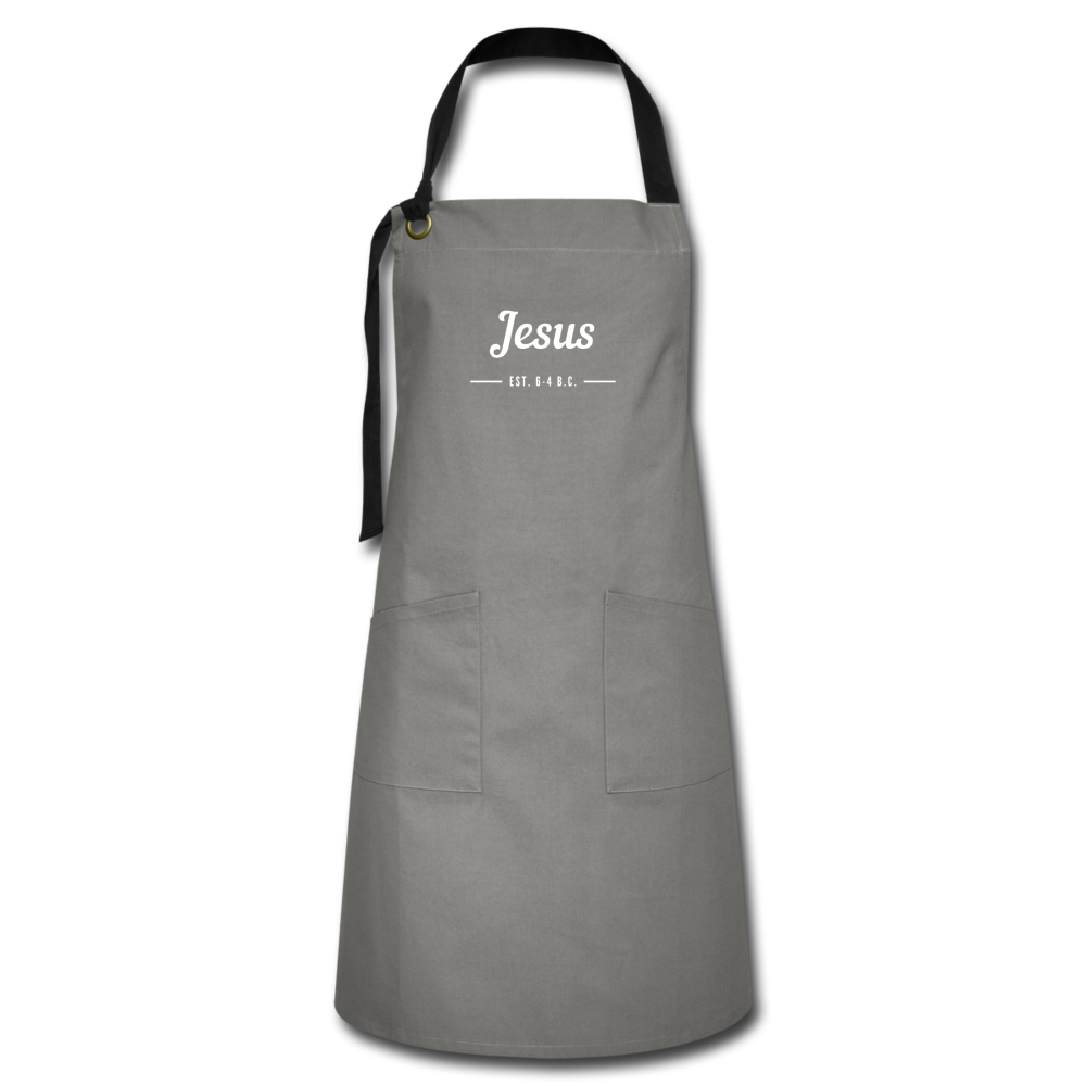 Jesus Est. Artisan Apron - gray/black