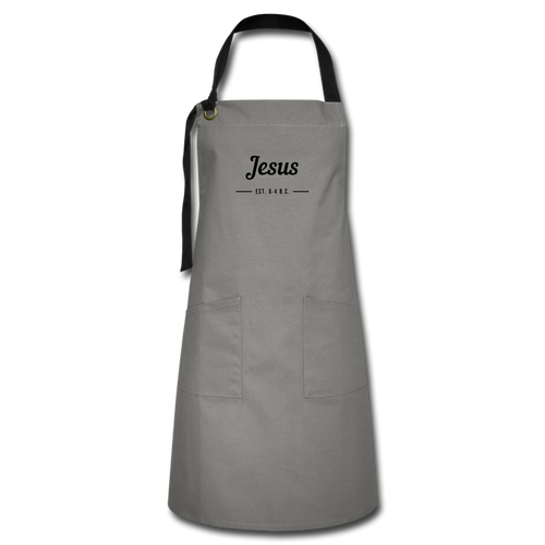 Jesus Est. Artisan Apron - gray/black