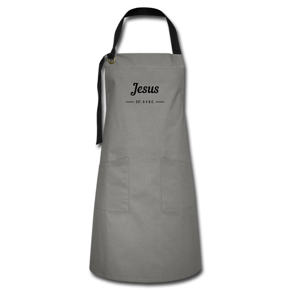 Jesus Est. Artisan Apron - gray/black