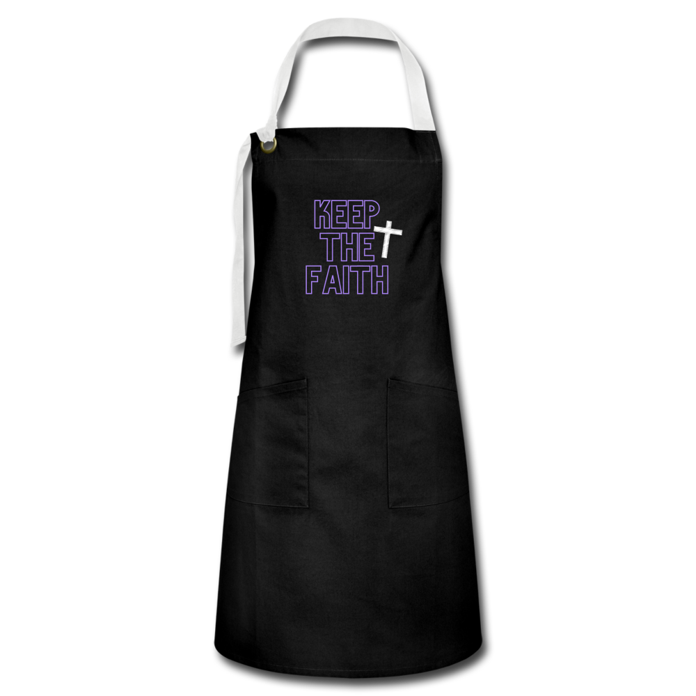 Keep The Faith Artisan Apron - black/white