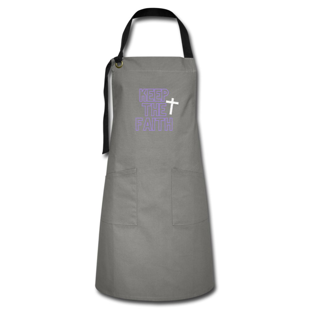 Keep The Faith Artisan Apron - gray/black