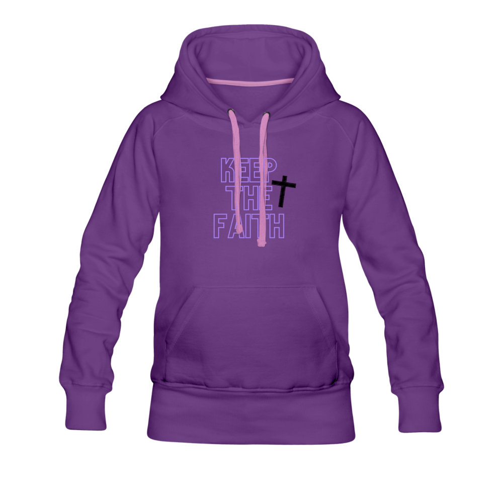 Keep The Faith Women’s Premium Hoodie - purple