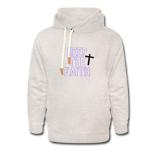 Load image into Gallery viewer, Keep The Faith Shawl Collar Hoodie - heather oatmeal
