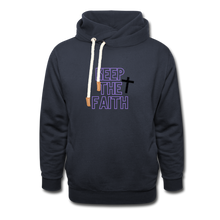 Load image into Gallery viewer, Keep The Faith Shawl Collar Hoodie - navy
