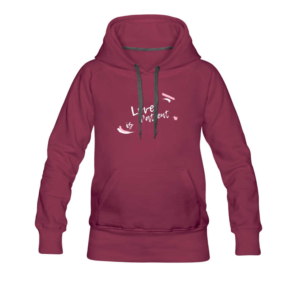 Love is Patient Women’s Premium Hoodie - burgundy