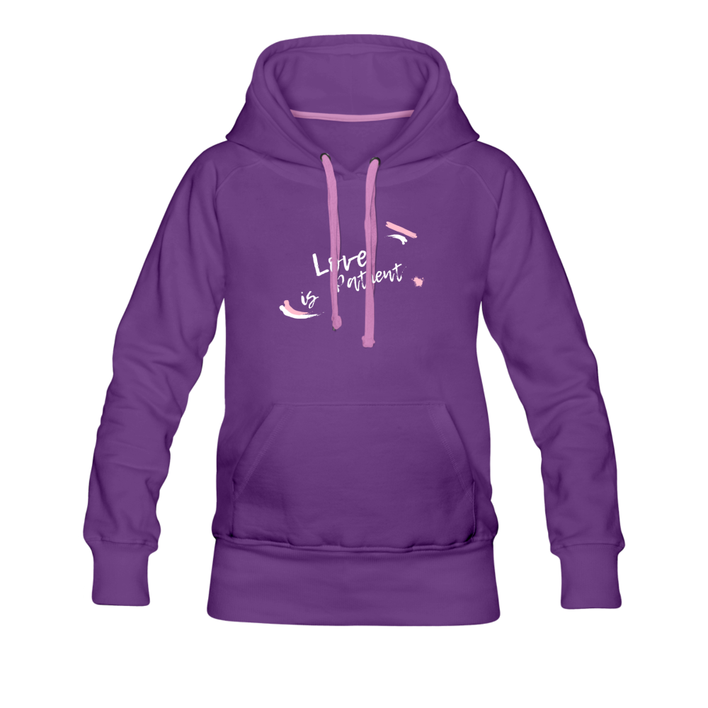 Love is Patient Women’s Premium Hoodie - purple