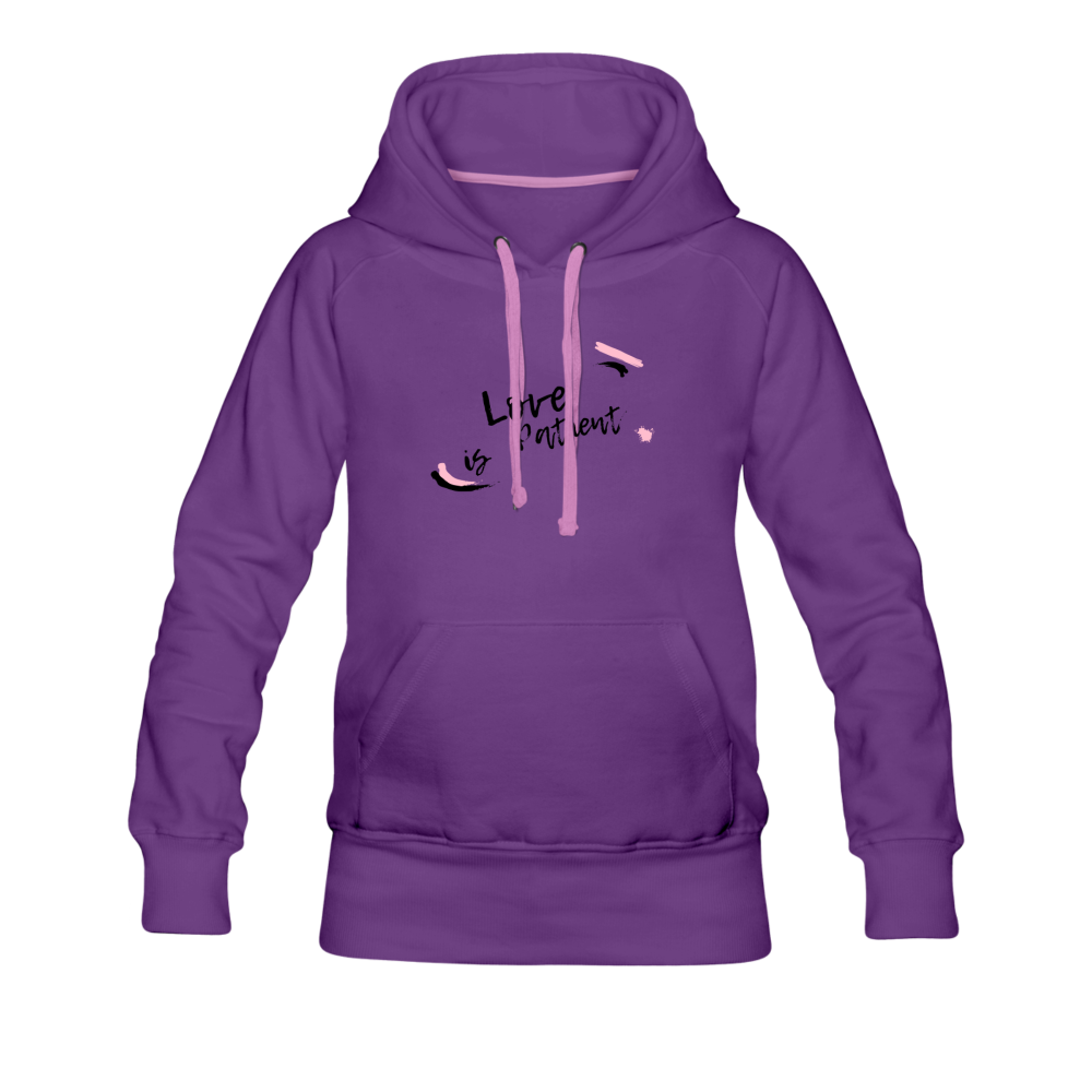 Love is Patient Women’s Premium Hoodie - purple