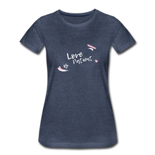 Load image into Gallery viewer, Love is Patient Women’s Premium T-Shirt - heather blue
