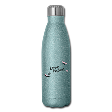 Load image into Gallery viewer, Love is Patient Insulated Stainless Steel Water Bottle - turquoise glitter
