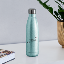 Load image into Gallery viewer, Love is Patient Insulated Stainless Steel Water Bottle - turquoise glitter
