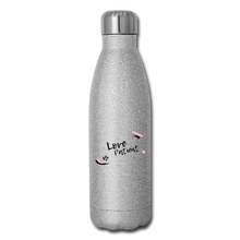 Load image into Gallery viewer, Love is Patient Insulated Stainless Steel Water Bottle - silver glitter
