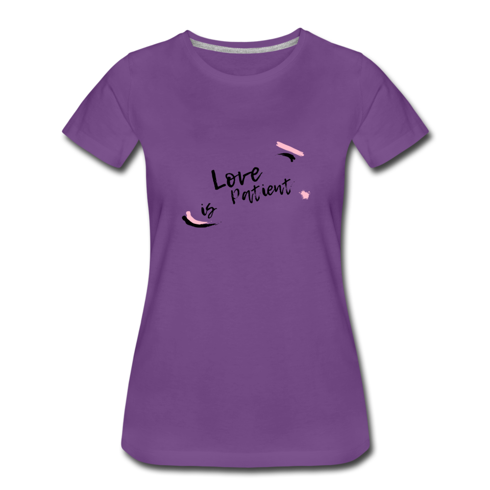Love is Patient Women’s Premium T-Shirt - purple