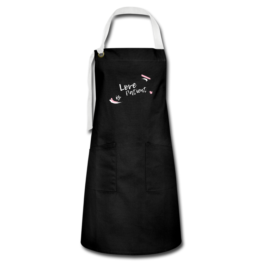 Love is Patient Artisan Apron - black/white