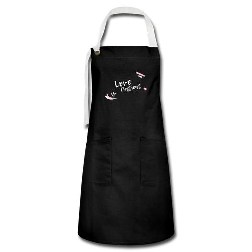 Love is Patient Artisan Apron - black/white