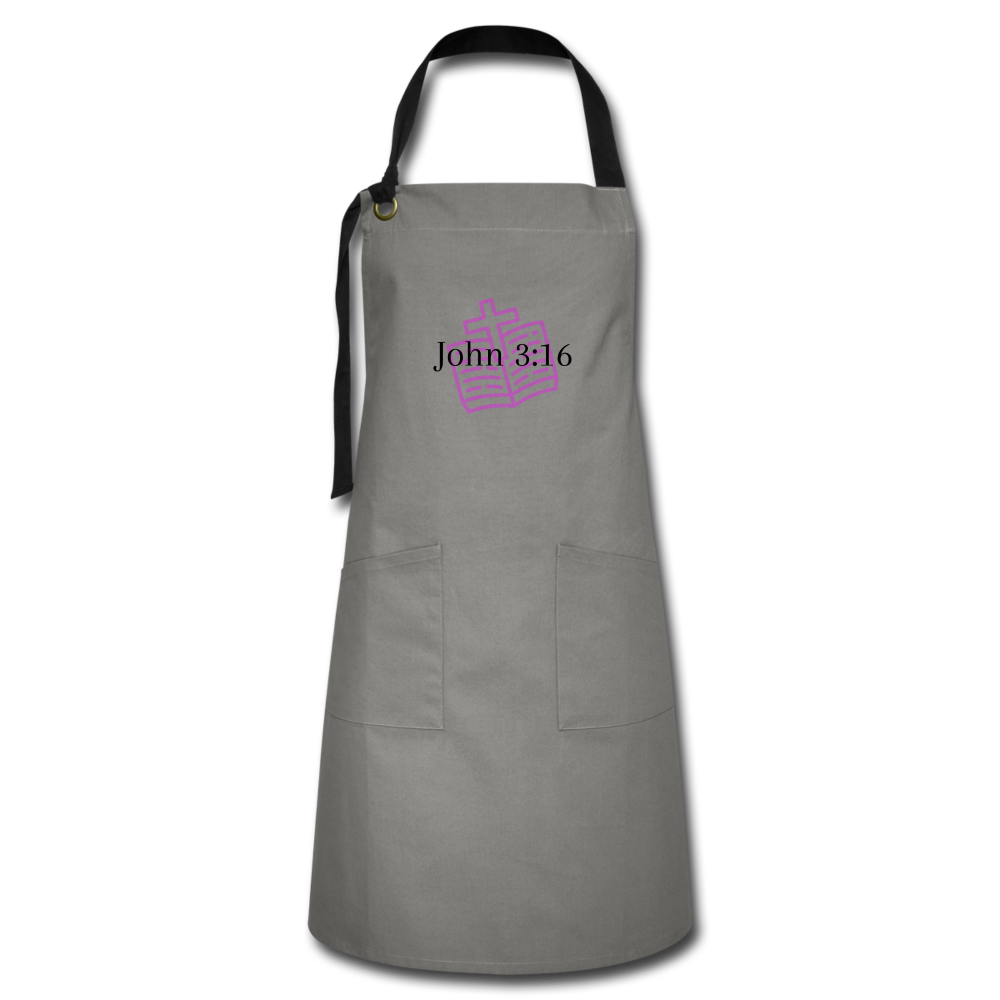 John 3:16 Artisan Apron - gray/black