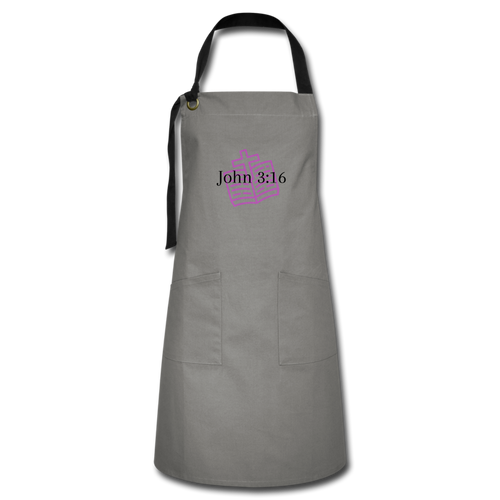 John 3:16 Artisan Apron - gray/black