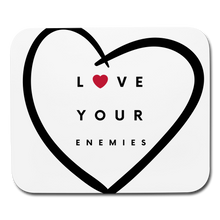 Load image into Gallery viewer, Love Your Enemies Mouse pad Horizontal - white
