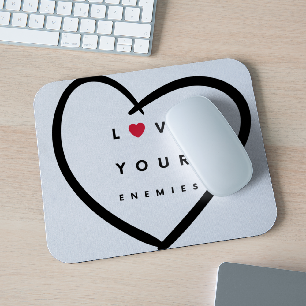 Love Your Enemies Mouse pad Horizontal - white