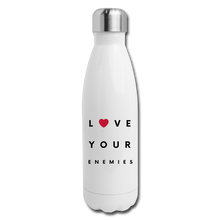 Load image into Gallery viewer, Love Your Enemies Insulated Stainless Steel Water Bottle - white
