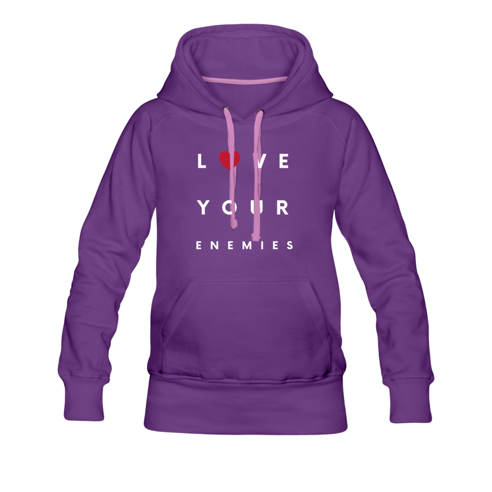 Love Your Enemies Women’s Premium Hoodie - purple