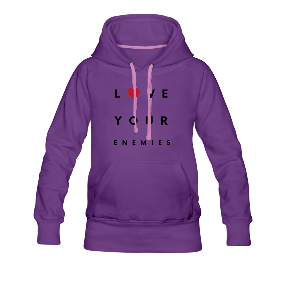 Love Your Enemies Women’s Premium Hoodie - purple