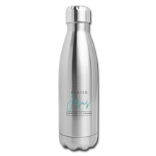 Load image into Gallery viewer, Praise Jesus (For He is Good) Insulated Stainless Steel Water Bottle - silver
