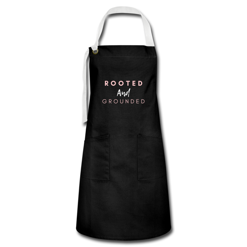 Rooted and Grounded Artisan Apron - black/white