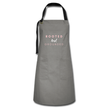 Load image into Gallery viewer, Rooted and Grounded Artisan Apron - gray/black
