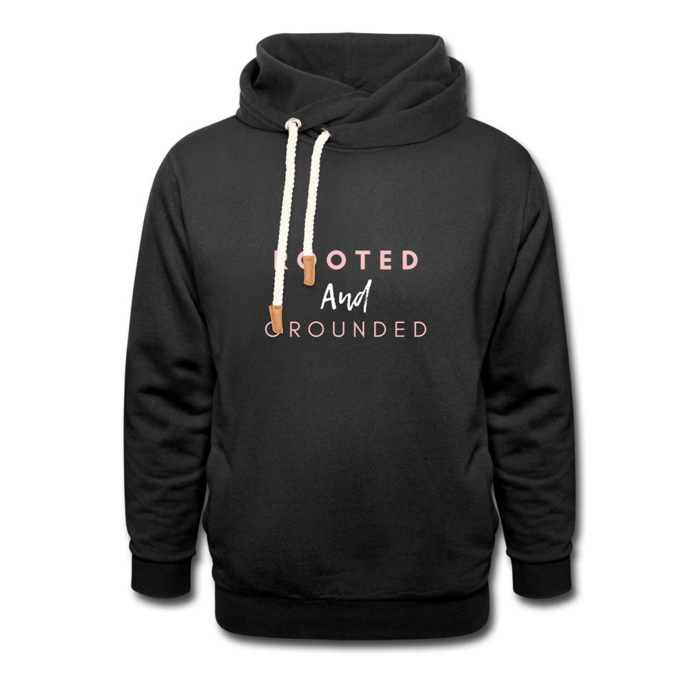 Rooted and Grounded Shawl Collar Hoodie - black