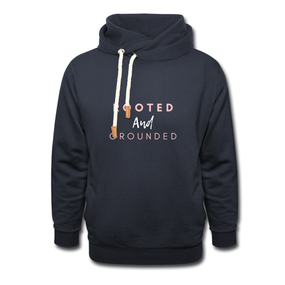Rooted and Grounded Shawl Collar Hoodie - navy
