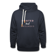 Load image into Gallery viewer, Rooted and Grounded Shawl Collar Hoodie - navy
