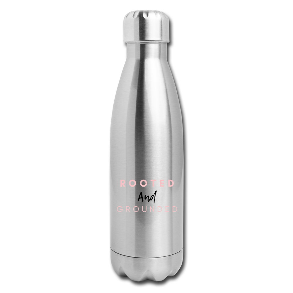 Rooted and Grounded Insulated Stainless Steel Water Bottle - silver