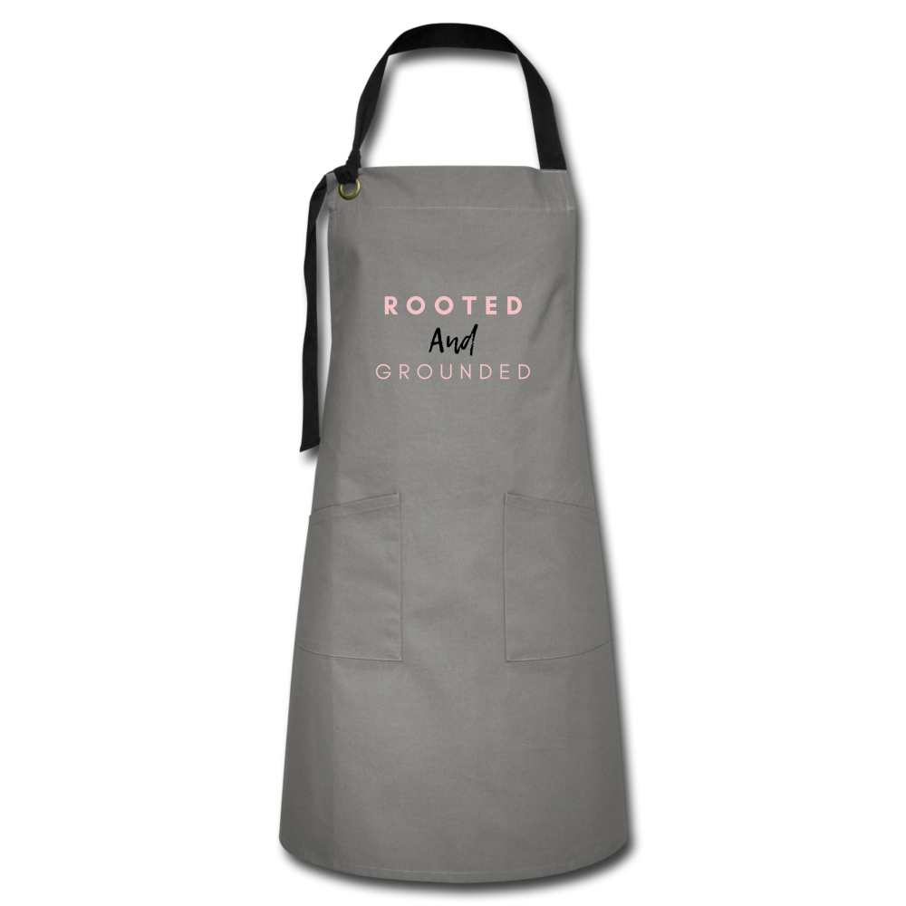 Rooted and Grounded Artisan Apron - gray/black