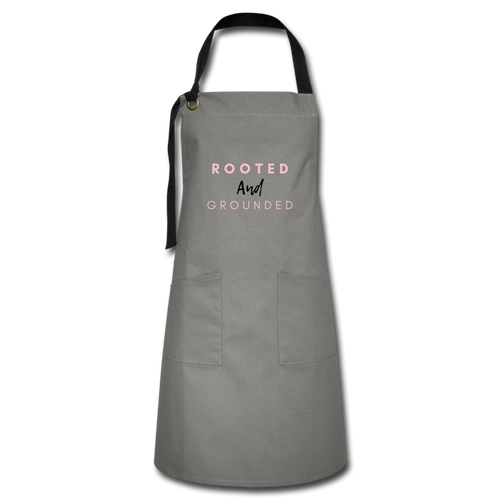 Rooted and Grounded Artisan Apron - gray/black