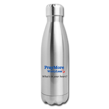 Load image into Gallery viewer, What&#39;s In Your Heart? Insulated Stainless Steel Water Bottle - silver
