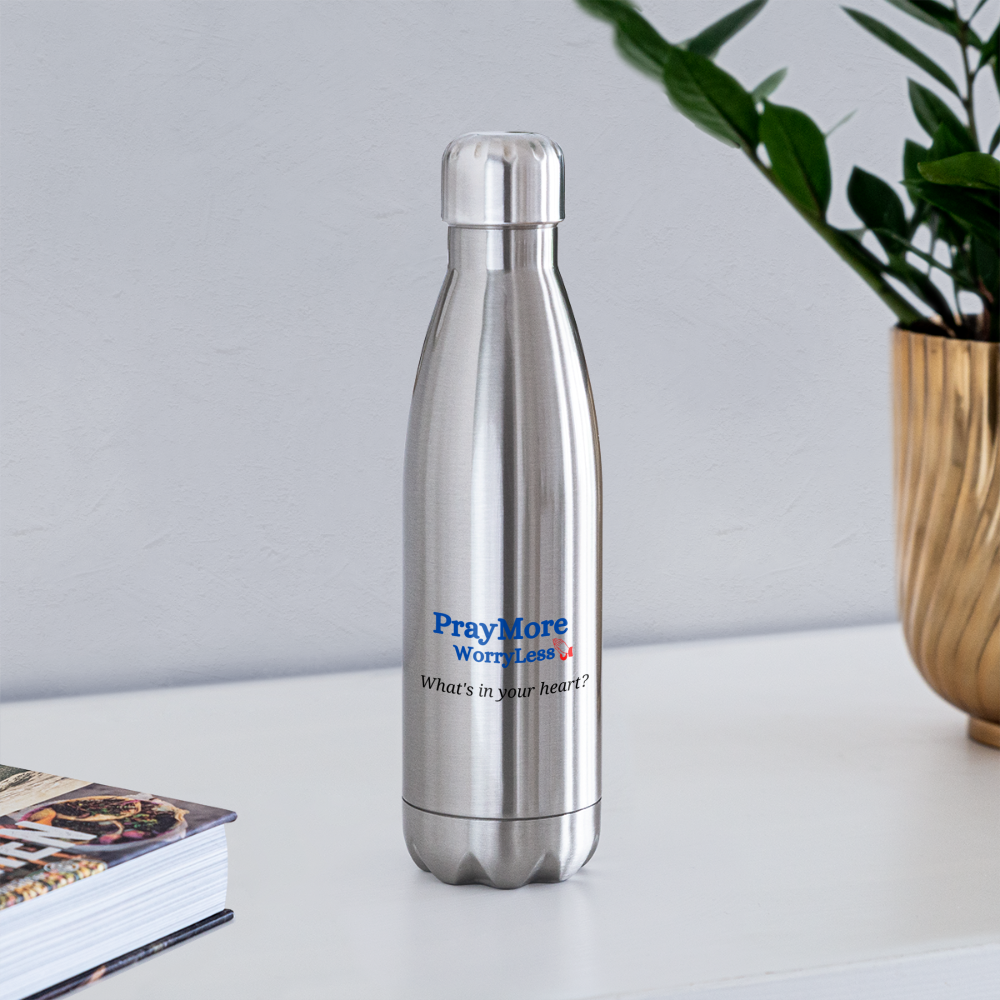 What's In Your Heart? Insulated Stainless Steel Water Bottle - silver