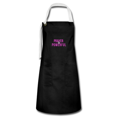 Prayer is Powerful Artisan Apron - black/white