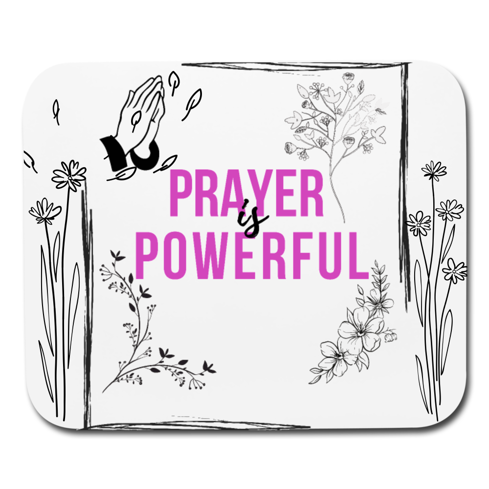 Prayer is Powerful Mouse pad Horizontal - white