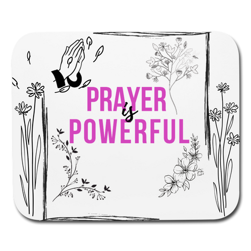 Prayer is Powerful Mouse pad Horizontal - white