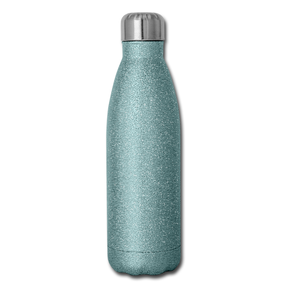 PrayMore WorryLess (Plain) Insulated Stainless Steel Water Bottle - turquoise glitter