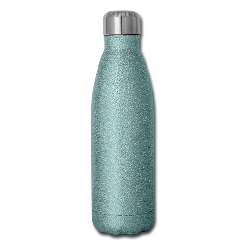 PrayMore WorryLess (Plain) Insulated Stainless Steel Water Bottle - turquoise glitter