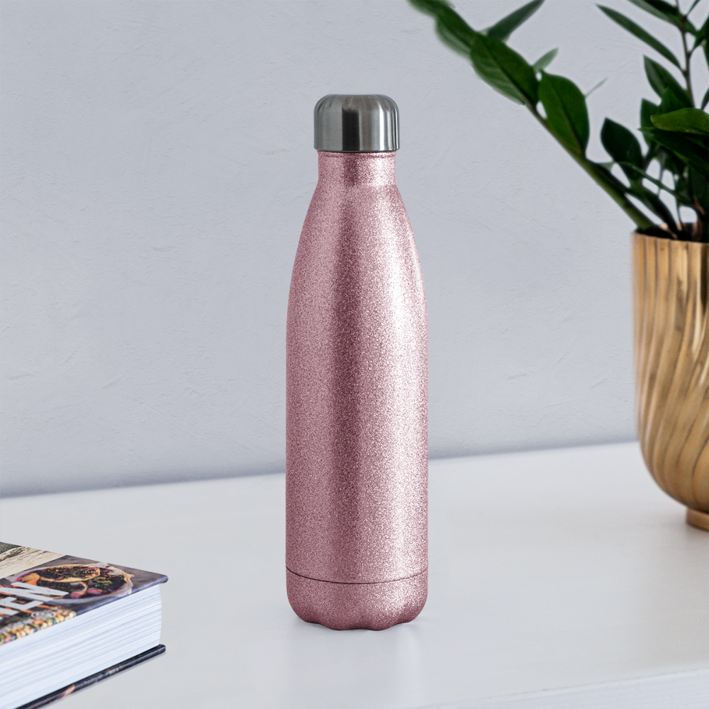 PrayMore WorryLess (Plain) Insulated Stainless Steel Water Bottle - pink glitter