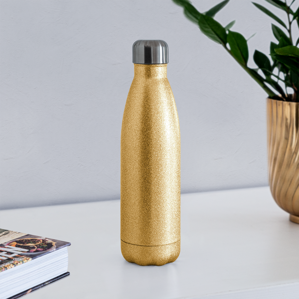 PrayMore WorryLess (Plain) Insulated Stainless Steel Water Bottle - gold glitter