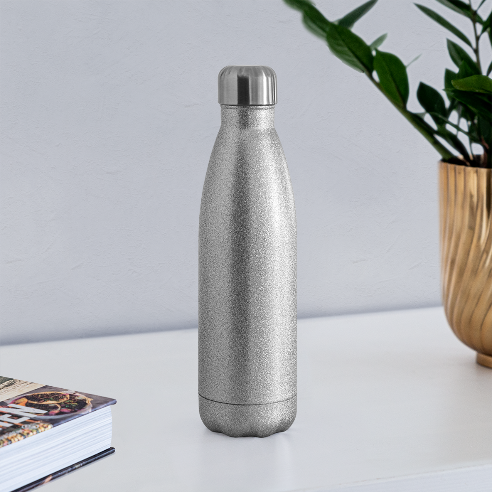 PrayMore WorryLess (Plain) Insulated Stainless Steel Water Bottle - silver glitter