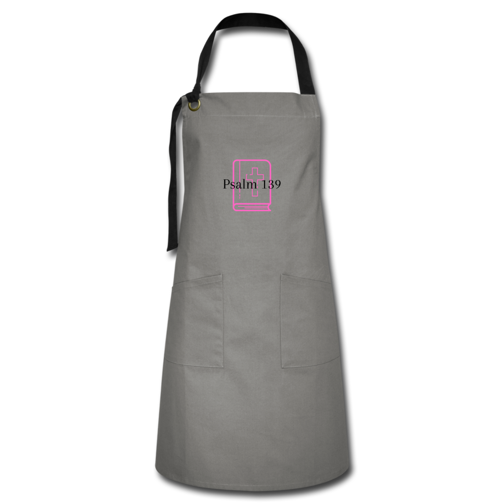 Psalm 139 (Purple) Artisan Apron - gray/black