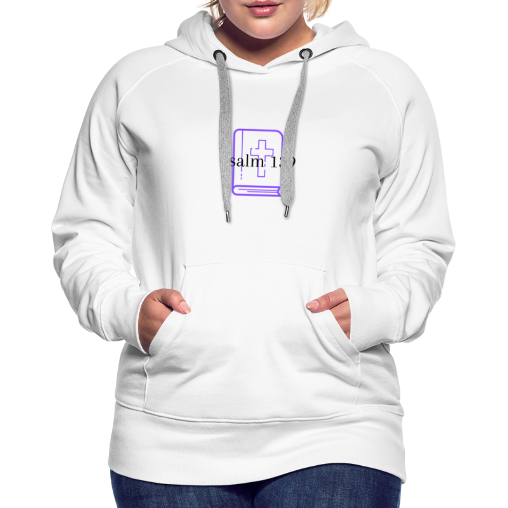 Psalm 139 (Purple) Women’s Premium Hoodie - white