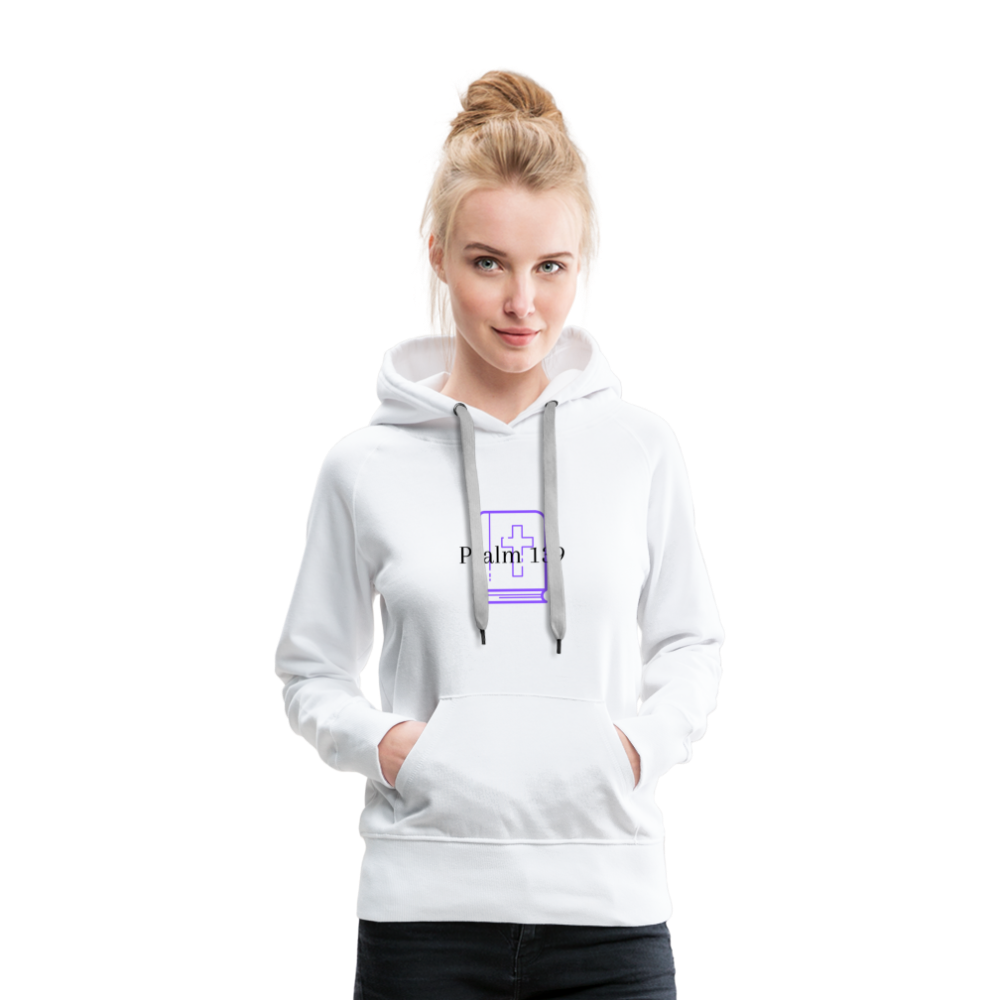 Psalm 139 (Purple) Women’s Premium Hoodie - white